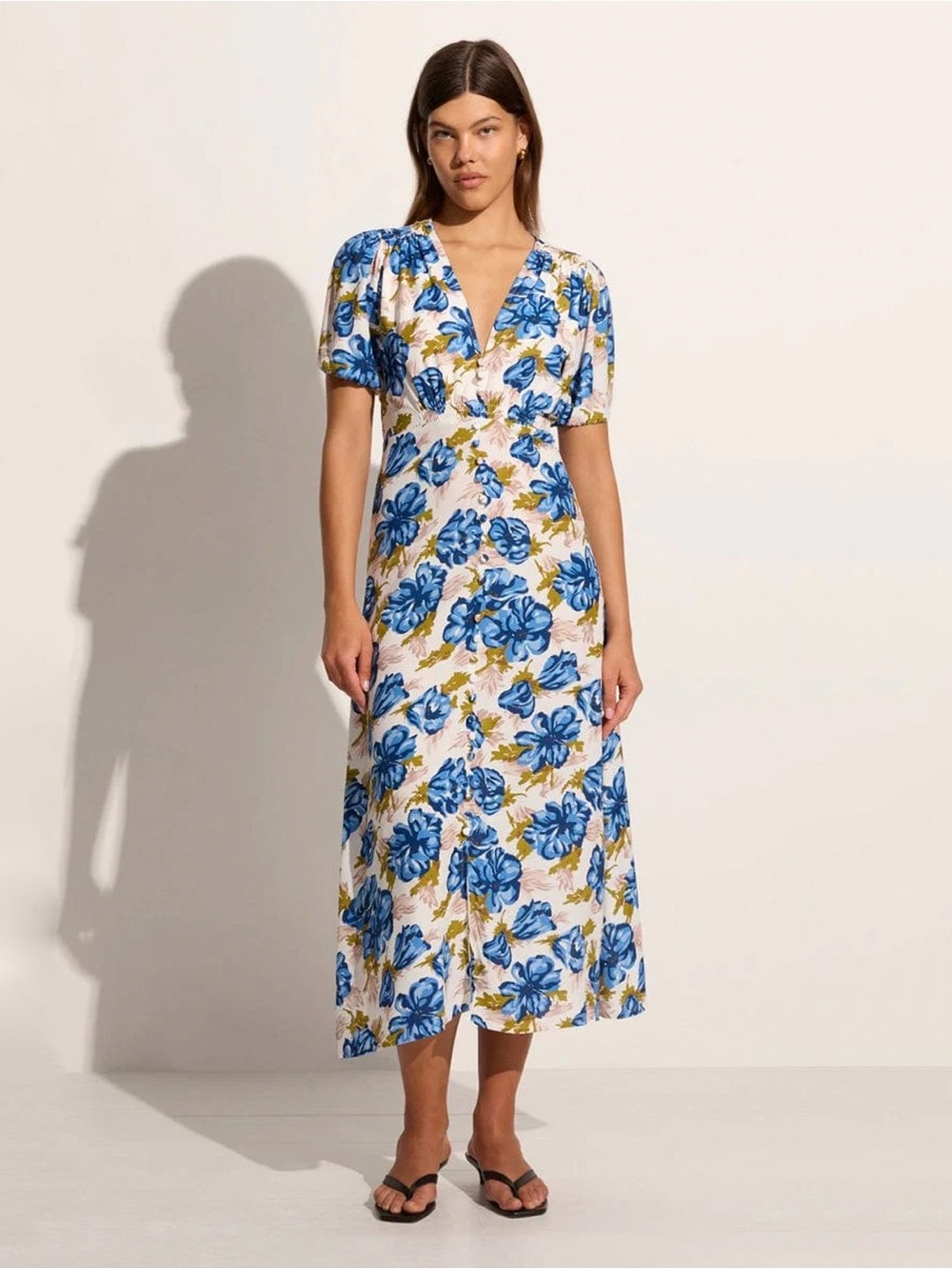 Faithfull the Brand Bellavista floral print Midi Dress size 12